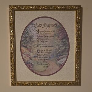 Framed God's Footprints Poem Art